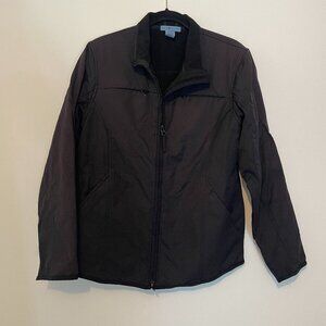 Duluth Trading Womens Small Black Fleece Lined Soft Shell Jacket Double Zipper